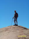 Jim hiking on slickrock, Arches Nat'l Park